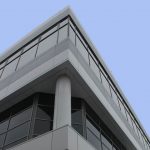 Commercial building with grey panels